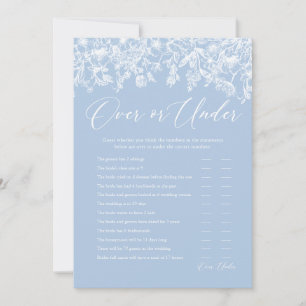 Invitation Jeu de Salle de Mariage Fleurie Bleue Poussiéreuse