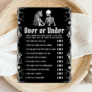 Invitation Jeu de Salle de Mariage Halloween Noir Over ou Und