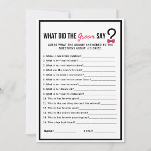 Invitation Jeu de Salle de Mariage Minimal Qu'a Dit le Marié