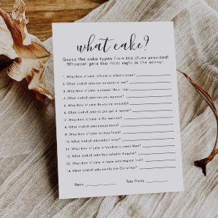 Invitation Jeu de Salle de Mariage Minimaliste Nommez Ce Gâte