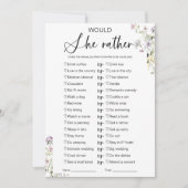 Invitation Jeu de Salle de Mariage 'Préfèrerait-Elle'  (Devant)
