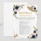 Invitation Jeu de salle de mariage « Survey Says » sur le thè (Devant / Derrière)