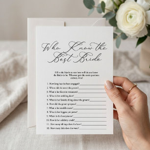 Invitation Jeu de Salle de Mariée: Qui Connaît le mieux la Ma