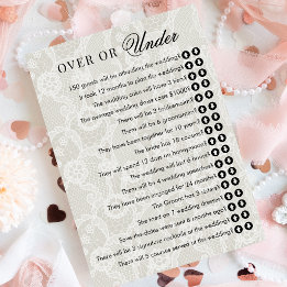 Invitation Jeu de Salle de Mariée Vintage Lace Over ou Under