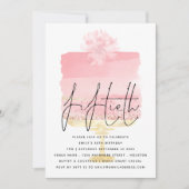 Invitation Jeu de script rose moderne superposition 50e anniv (Devant)