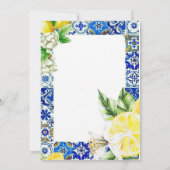 Invitation Jeu de Shower pour Mariage Carrelage Bleu Citron (Dos)