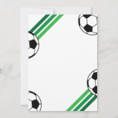 Invitation Jeu de soccer Heure Green Stripes Anniversaire (Dos)
