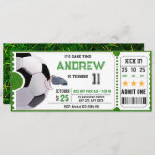 Invitation Jeu de soccer personnel Ticket Party (Devant / Derrière)