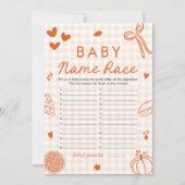 Invitation Jeu de société de nom de bébé dessiné à la main po (Devant)