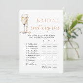 Invitation Jeu de société Mariage Perles d'Or et Prosecco (Debout devant)