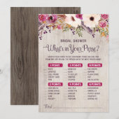 Invitation Jeu de Soirée de Mariage Rustique Qu'y a-t-il dans (Devant / Derrière)