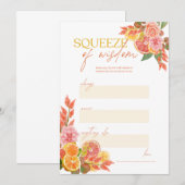 Invitation Jeu de Squeeze of Wisdom pour enterrement de vie d (Devant / Derrière)