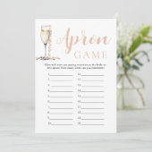 Invitation Jeu de tablier de fête prénuptiale Perles d'or et (Debout devant)