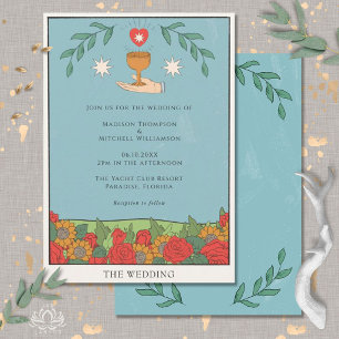 Invitation Jeu de Tarot Vintage Divination Mariage Mystique