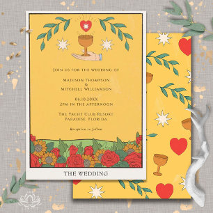 Invitation Jeu de Tarot Vintage Divination Mariage Mystique