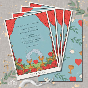 Invitation Jeu de Tarot Vintage Divination Mariage Mystique