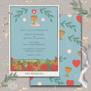 Invitation Jeu de Tarot Vintage Divination Mariage Mystique