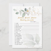 Invitation Jeu de téléphone nuptiale vert/course Mariage (Dos)