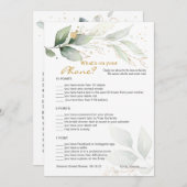 Invitation Jeu de téléphone nuptiale vert/course Mariage (Devant / Derrière)