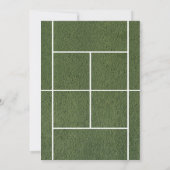 Invitation Jeu de tennis Set Match Anniversaire (Dos)