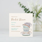 Invitation Jeu de thé de la fête de la nuptiale douche Invita (Debout devant)