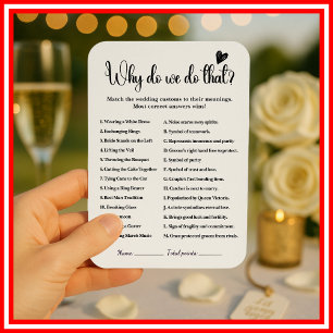 Invitation Jeu de Traditions de Mariage Jeu de Réception de M
