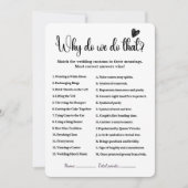 Invitation Jeu de Traditions de Mariage Jeu de Réception de M (Devant)