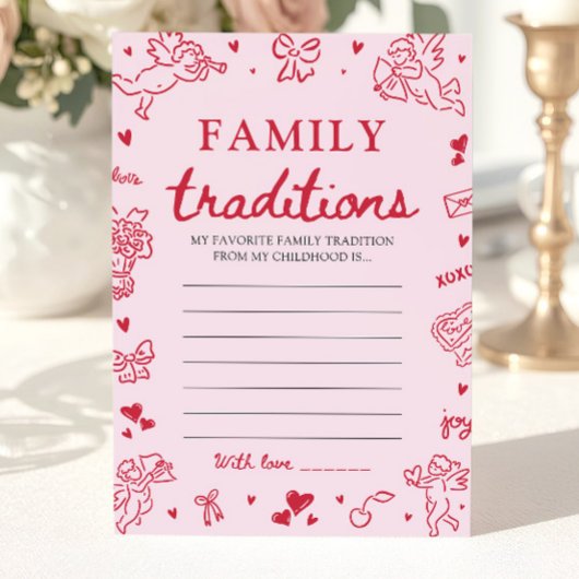 Invitation Jeu de traditions familiales pour une baby shower 