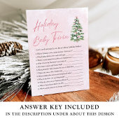 Invitation Jeu de trivia de bébé de Noël avec des nœuds