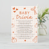 Invitation Jeu de trivia pour bébé à la douche de bébé Citrou (Debout devant)