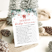 Invitation Jeu de trivia pour bébé sur le thème de Noël avec