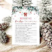 Invitation Jeu de trivia pour bébé sur le thème de Noël avec
