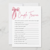 Invitation Jeu de trivie pour la fête de mariage avec ruban r (Devant)