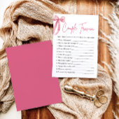 Invitation Jeu de trivie pour la fête de mariage avec ruban r