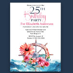 Invitation Jeu de voilier floral Nautique 25e anniversaire<br><div class="desc">Floral Sailing Wheel Nautique 25e anniversaire Invitation pour les femmes. Il Est Facile De Changer L'Exemple De Texte En Vous Propre En Cliquant Sur Personnaliser. Cliquez Sur Personnaliser/Modifier Avec L'Outil De Création Pour Modifier Le Type De Police, La Couleur De Police, La Taille De Police, Ou Pour Ajouter/Supprimer/Modifier Le Texte...</div>