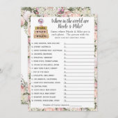 Invitation Jeu de voyage Fête des mariées (Devant / Derrière)