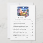 Invitation Jeu de week-end de bachelorette en camping "Would  (Devant)