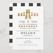 Invitation Jeu d'échecs Nuit Anniversaire Appelez Vos Chevali (Devant / Derrière)