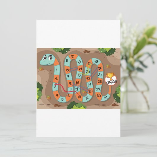 Invitation Jeu d'échelle de serpent (Debout devant)