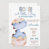 Invitation Jeu d'éclosion Bientôt Dinosaur Baby shower (Devant / Derrière)