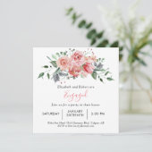 Invitation Jeu d'engagement Blush Rose Script Floral (Debout devant)