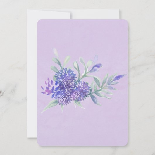 Invitation Jeu d'engagement de lavande violette Hydrangeas (Dos)