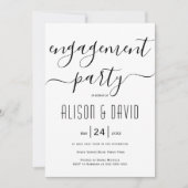 Invitation Jeu d'engagement du mariage de typographie de scri (Devant)