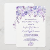 Invitation Jeu d'engagement Floral bleu clair violet (Devant / Derrière)
