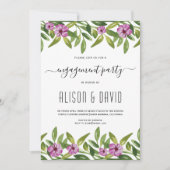 Invitation Jeu d'engagement mariage pourpre de la garland d'a (Devant)