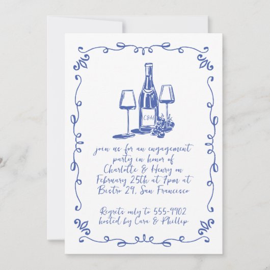 Invitation Jeu d'engagement pour le Doodle Whimsical moderne (Devant)