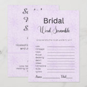 Invitation Jeu d'escalade de mots floraux violets modernes (Devant / Derrière)