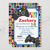 Invitation Jeu dessus ! Fête d'anniversaire de thème de jeu (Devant / Derrière)