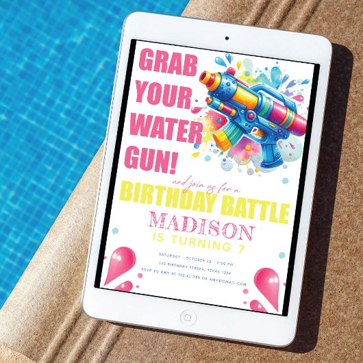 Invitation Jeu d'été fille d'été fête d'anniversaire