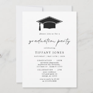 Invitation Jeu d'études supérieures moderne Script photo Grad